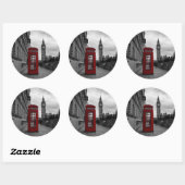Boîte de téléphone rouge dans Londres autocollant  (Feuille)