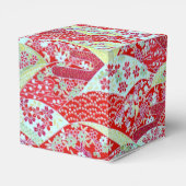 Boite d'origine florale japonaise Washi Art Rouge (Arrière)