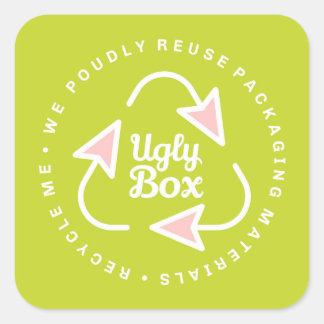 Boîte moche Sticker Recyclé emballage chaux et ros