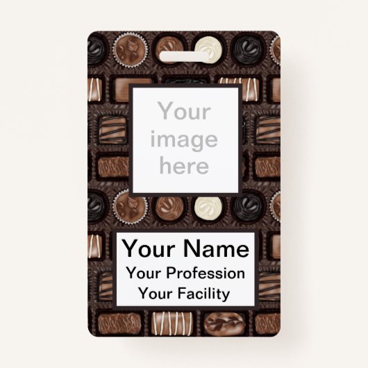Boîte personnalisée de Badge de Chocolats (Devant)