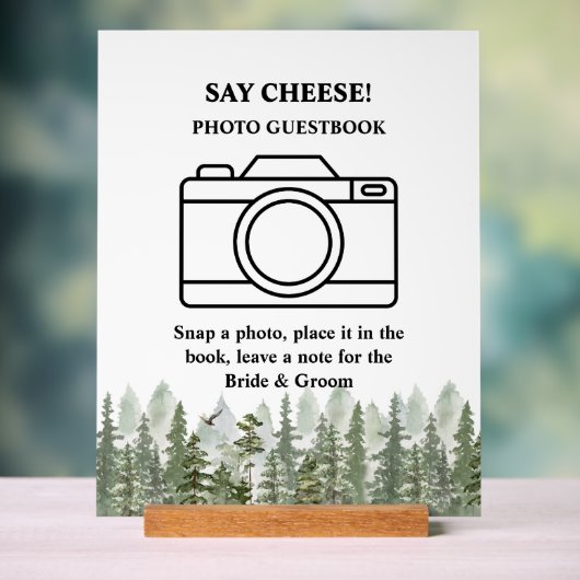 Boite photo verte du Mariage de la forêt de bois (Neutre)