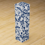 Boite Pour Bouteille De Vin Bleu argenté Abstrait<br><div class="desc">Bleu argenté Abstrait</div>