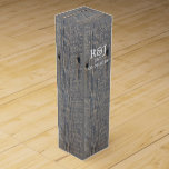 Boite Pour Bouteille De Vin mariage campagnard rustique mariage gris grise gra<br><div class="desc">invitations de mariage en bois grise. Le mariage campagnard rustique est favorable.</div>