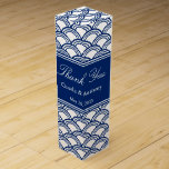 Boite Pour Bouteille De Vin Merci Mariage Motif Royal Blue Seigaiha<br><div class="desc">Motif royal bleu seigaiha. Royal bleu seikaiha motif japonais. Boîtes-cadeaux en Merci mariage.</div>