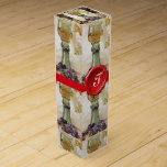 BOITE POUR BOUTEILLE DE VIN VERRE DE VIN, VIGNE VIEUX, MONOGRAMME DE SCEAU DE<br><div class="desc">Design monogramme élégant et classe pour la dégustation de vin en noir, blanc, vert jaune.Beau pendé rouge, raisins verts, vignes, feuilles d'automne.Partie de la collection classique, élégant style vintage encore vie "Fruits de saison".Ce design classe est parfait pour les mariages d'automne, fêtes d'anniversaire, Sweet 16 anniversaires, sauver la date, cartes...</div>
