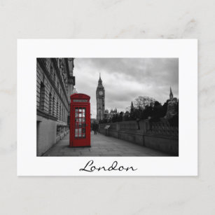 Boîte téléphonique rouge à Londres carte postale t