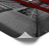 Boite téléphonique rouge en affiche à Londres (Coin)