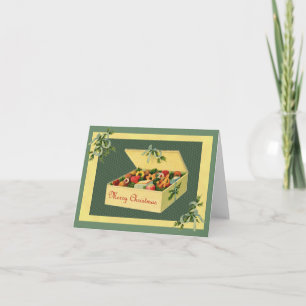 Boîte vintage de Noël Cookies Carte pour notes