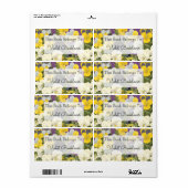 Boite Violets et Pansy Floral Étiquette personnali (Feuille entière)