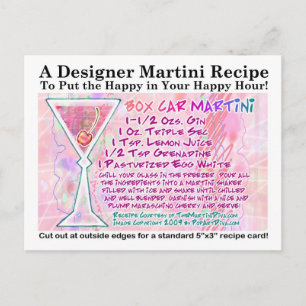 Boîte voiture Martini Recette Carte postale