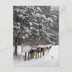 Boîtes aux lettres d'hiver Carte de vacances posta