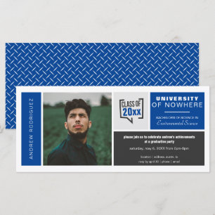 Boîtes Bleues & Photo Large Graduation Invitation