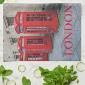 Boites de téléphone à Londres serviette de thé (Plié)