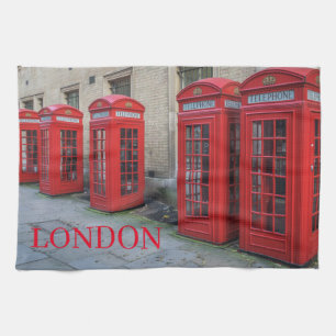 Boîtes de téléphone à Londres serviette de thé