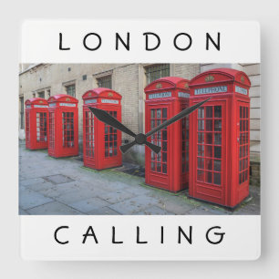 Boîtes de téléphone rouge Londres horloge murale c