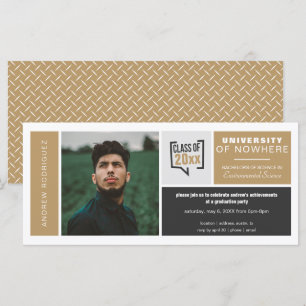 Boîtes d'or et photo grand diplôme Invitation