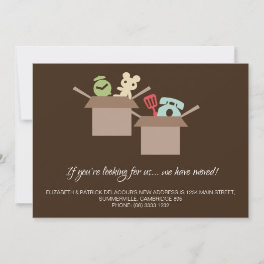Boîtes en carton Faire-part de déplacement Brown (Devant)