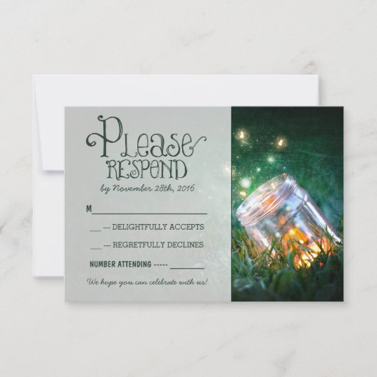 boîtes mason jar rustiques mariage jardin RSVP (Devant)