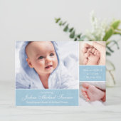 Boîtes photo texturées Faire-part bébé - Garçon (Debout devant)