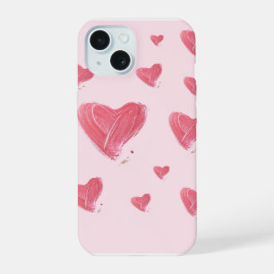 Boîtier Apple Iphone 15 motif cœur rose