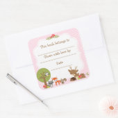 Boîtier Baby shower Woodland autocollant rose (Enveloppe)