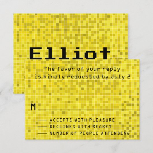 Boîtier Bat mitzvah Barre Cartes RSVP Jeu sur (Devant / Derrière)