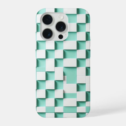 Boîtier cube géométrique 3D moderne - Vert menthe  (Verso)