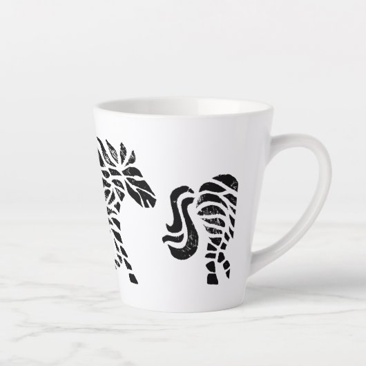 Boîtier de cheval Abstrait Imprimer Mug en latte (Droite)