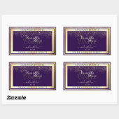 Boîtier de luxe violet Étiquette Gold Frame (Feuille)