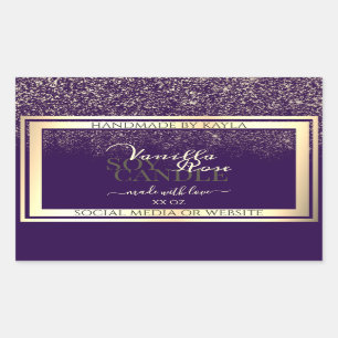 Boîtier de luxe violet Étiquette Gold Frame