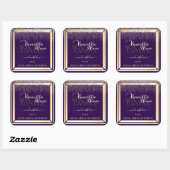 Boîtier de luxe violet Étiquette Gold Frame (Feuille)