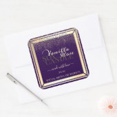 Boîtier de luxe violet Étiquette Gold Frame (Enveloppe)