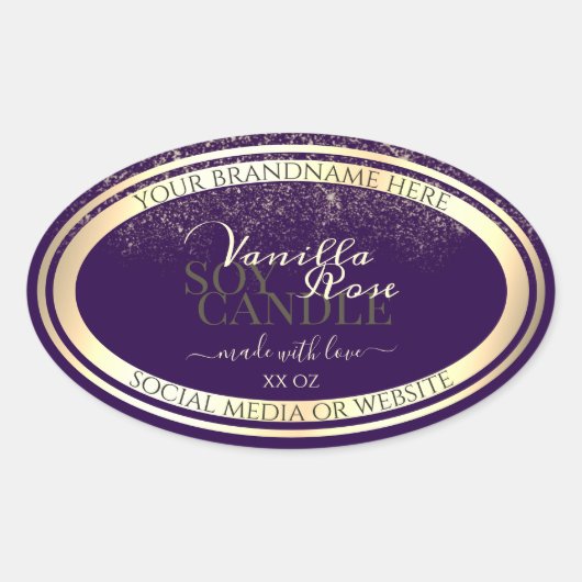 Boîtier de luxe violet Étiquette Gold Frame (Devant)