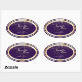 Boîtier de luxe violet Étiquette Gold Frame (Feuille)