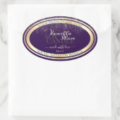 Boîtier de luxe violet Étiquette Gold Frame (Sac)