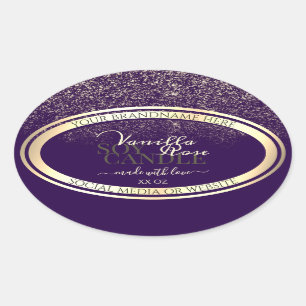 Boîtier de luxe violet Étiquette Gold Frame