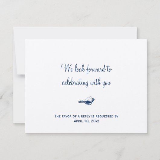 Boîtier de mariage bleu marine réponse RSVP (Devant)
