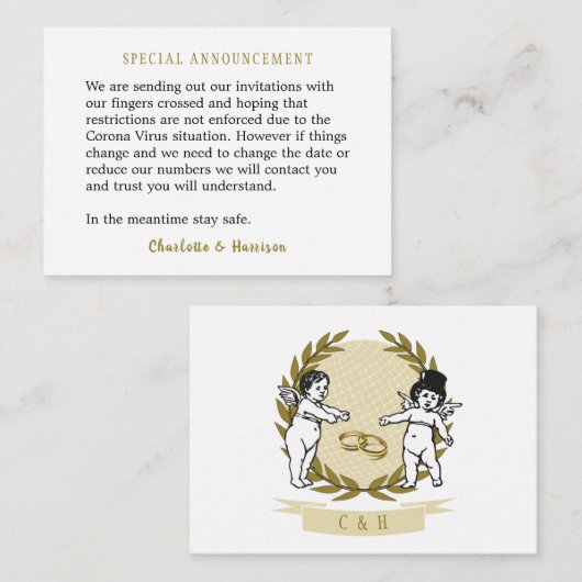 Boîtier de message de virus Corona avec invitation (Devant / Derrière)