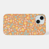 Boîtier de téléphone à fleurs orange (Verso Horizontal)