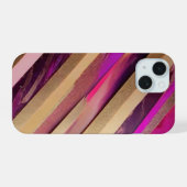 Boîtier de téléphone à rayures roses et or (Verso Horizontal)