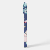 Boîtier de téléphone bleu Fleur rose vierge fémini (Côté gauche)