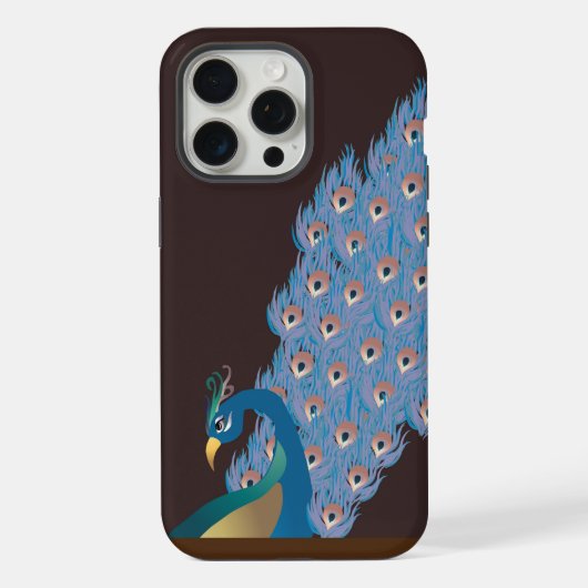 Boîtier d'iPhone imprimé paon (Verso)