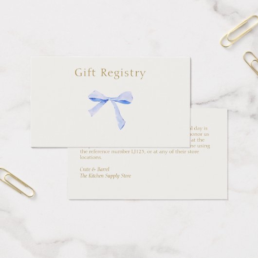 Boîtier du registre Mariage à ruban bleu tendance (Bureau)