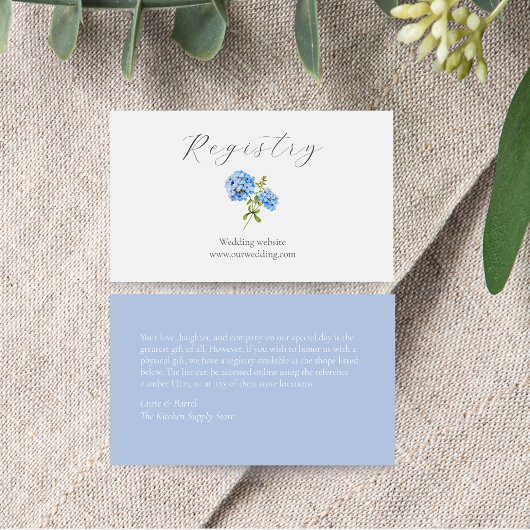 Boîtier du registre Mariage Dusty Blue Hydrangea
