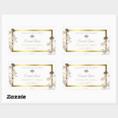 Boîtier Floral Blanc Étiquette Gold Frame (Feuille)