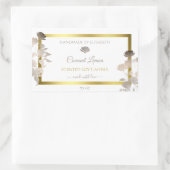 Boîtier Floral Blanc Étiquette Gold Frame (Sac)