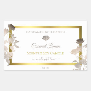 Boîtier Floral Blanc Étiquette Gold Frame
