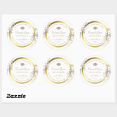 Boîtier Floral Blanc Étiquette Gold Frame (Feuille)