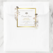 Boîtier Floral Blanc Étiquette Gold Frame (Sac)