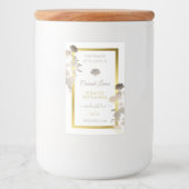 Boîtier Floral Blanc Étiquette Gold Frame (Devant)